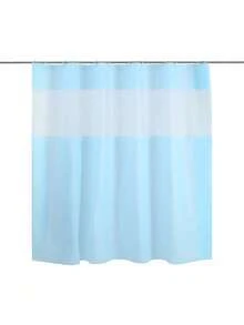 Solid Color Patchwork Shower Curtain, Waterproof Mildew-Proof Bathroom Partition Curtain With Hooks, No Drilling Required Shower Curtain - A - View 9