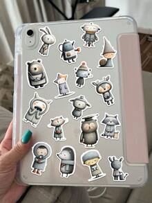 50pcs Cute Sleepy Cartoon Character Sticker Funny Creative Decal For Tablet Computer Phone Case Laptop Luggage Fridge Envelope Label Magazine Decal Sticker DIY Gift Stickers Scrapbook Supplies Scrapbooking - 1 Set - View 8
