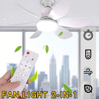 1 quạt trần có đèn, quạt trần gắn vít có đèn và điều khiển từ xa, quạt trần lắp đặt dễ dàng E26/E27, đế quạt trần nhỏ thay thế cho bóng đèn, quạt trần có đèn điều chỉnh độ sáng, quạt có đèn cho phòng tắm, phòng ngủ, nhà bếp, phòng khách.