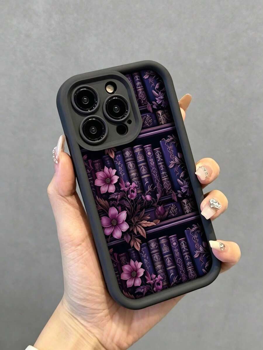 1个全新高竹防摔手机壳，独特紫色书本图案，加厚保护套，兼容苹果17 Pro Max/Air、16、11/12/13/14 Plus、XR、7/8 Plus、15 Pro Max - 黑色 - 查看 1