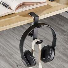 1pc Student Backpack Hook, Screw-Free Desk Hook, Headphone Hanger, Headphone Stand, Bag Hanger - Black - View 9