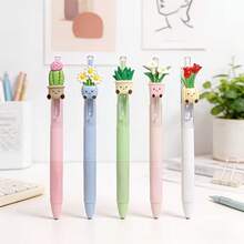 Bộ 5 bút bi rút hình cây cảnh sáng tạo, bút viết nhanh khô họa tiết hoa dễ thương, quà tặng văn phòng/trường học, quà tặng ngày lễ, văn phòng phẩm chất lượng cao, quà tặng tựu trường. - Bộ - Xem 4