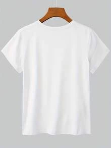 Women's Printed T-Shirt "Love Smile & Do Pilates", Spring/Summer 2026 Collection, Casual Style, Short Sleeves, Loose Fit, Ideal For Fitness And Everyday Wear,  And Versatile Design On The Theme Of Attitude Of Life, Women's Clothing Sizes S-XXL. - White - View 2