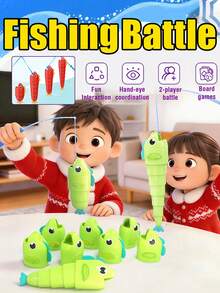 1 Set Extendable Fishing Game, Blind Fishing Challenge With Retractable Small Fish, 4 Different Lengths, Upgraded Hook Design With Lifelike Eyes And Gentle Round Shape, ABS Material, Interactive Tabletop Party Game, Children's Stress Relief Toy And Gift - Multicolor - View 2