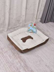 2pcs Pet Bed Pad + Pet Blanket, Suitable For Medium & Small Pets, Pet Sleep Mat, Holiday Pet Gift - Camel - View 12