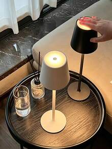 LED Minimalist Wireless Pedestal Lamp, 3 Dimming Levels, Suitable For Indoor, Living Room, Study, Bedroom, Bedside, Touch Sensitive Creative Night Light, Desktop Lamp For Living Room, Stepless Dimming, Ambient Lighting For Night - Desk Lamp - View 3