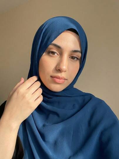 1pc Casual & Versatile Modest Hijab Solid Color Soft & Breathable Chiffon Hijab Scarf, Spring/Summer