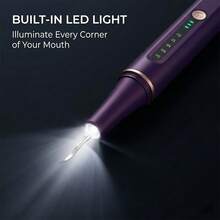 1pc LED Light Plaque Remover, Type-C Charging Port, 2 Color Options, 5 Speed Adjustable, Includes 4 Replaceable Brush Heads, Can Remove Smoke Stains, Built-In 500mAh Battery, Suitable For Office, Bathroom, Hotel Use - View 8