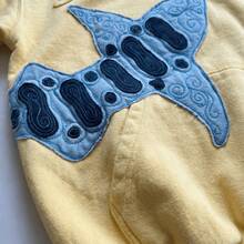 Women Y2K Pullover Hoodie Oversized Yellow Sweatshirt 3D Floral Shark Applique Letter Embroidery Patchwork Casual  Streetwear Fall Outerwear - 黃色 - 查看 5