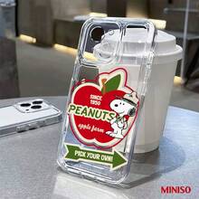 Miniso 名创优品史努比苹果农场透明TPU手机壳，适用于iPhone 17/17 Pro/17 Pro Max/17 Air/16/15/14/13/12/11/X系列，iPhone 17 Pro Max手机壳，iPhone 17 Pro手机壳，iPhone 17手机壳，圣诞礼物，女朋友 - 無色 - 查看 7