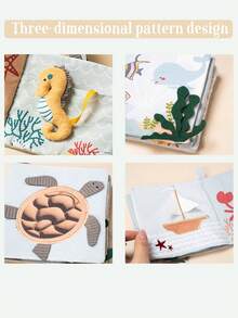 1pc Infant Early Education Cloth Book, Suitable For Grasping Practice, Color Recognition And Tactile Games, Baby Sensory Touch Interactive Activity Book - Multicolor - View 10