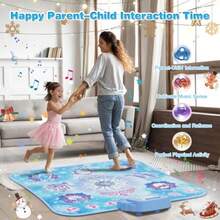 Tapete de baile para niñas de 3 a 12 años Frozen Toys - Almohadilla electrónica de baile con 8 botones y Bluetooth inalámbrico juego de música para cumpleaños para niños de 3 4 5 6 7 8 - como en la foto - Ver 5