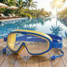 1pc Transparent Swimming Goggles, Multi-Color Options, With Ear Plugs For Pool & Beach - Multicolor - View 12