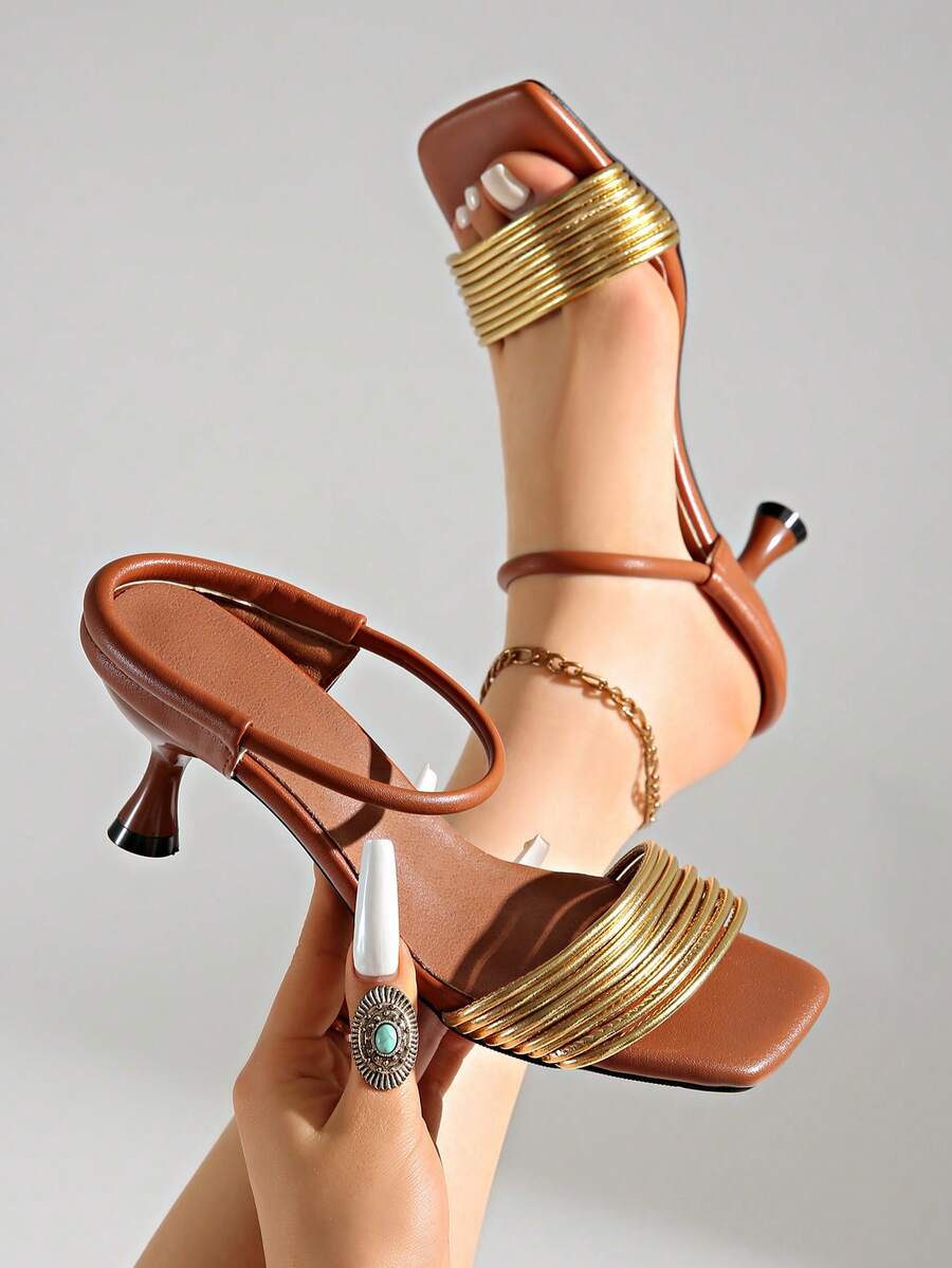 5cm New Colorblock Minimalist Wedge Thong Sandals, Women's Open Toe High Heels For Summer 2025