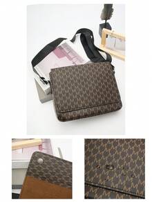 HOVI'S Bolso bandolera minimalista y casual, bolso de mensajero portátil para viajes y negocios de gran capacidad para hombres - Marrón - Ver 9