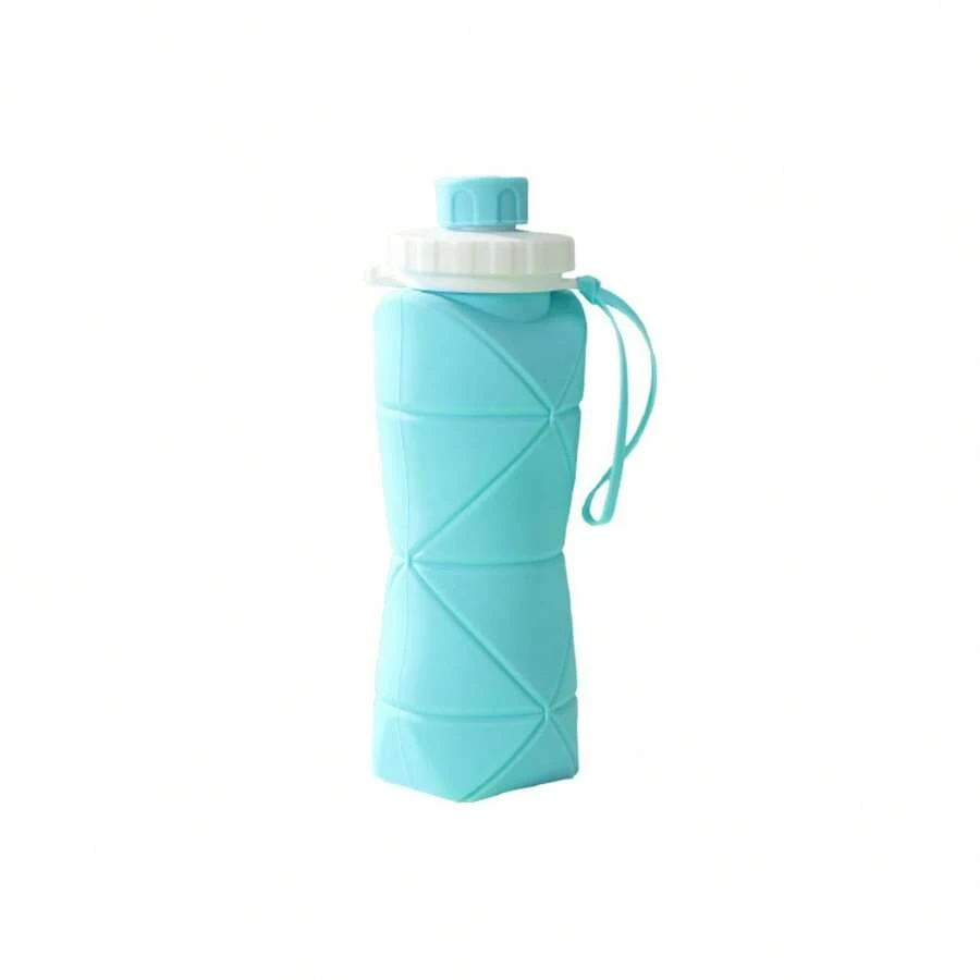 600ML Outdoor Silicone Folding Water Cup Portable Outdoor Sports Water Cup Travel Coffee Cup Anti-Drop Car Gift Cup, Easy To Carry, Suitable For Daily Life, Sports And Fitness, Business Travel, High And Low Temperature Available, Sealing Cover Design, Drip-Proof, Removable And Clean, No Dirt, Easy To Clean - 藍色 - 查看 1