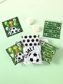 100pcs Football Themed Gift Bags, Self-Sealing Bags Suitable For Birthday Party Favors, Baby Shower Decorations, Gender Reveal Cookies, Football Themed Treats, Baby Shower Decor, Welcome Baby Shower Supplies, Baking Packaging, Football Game Day Decorations, Football Themed Birthday Party Decor, Baby Boy Party Supplies, Football Print Plates For Sports Events, 1st Birthday Gifts - Football - View 7