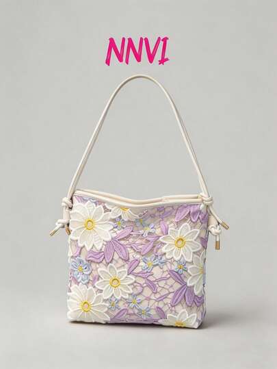 这款时尚的刺绣花卉单肩包，完美融合了日系风格、复古魅力和街头时尚美学，是办公室、商务和工作场合的理想之选。适合工作、商务、通勤、户外活动、旅行和郊游等各种场合。