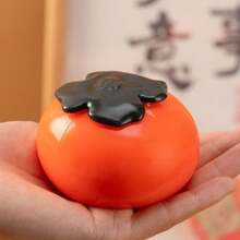 1pc New Creative Simulated Persimmon Squishy Toy, Slow Rebound Stress Relief Squeeze Toy, Interactive Fidget Toy, Perfect Gift For Friends, Birthday, Party, Boys And Girls - Multicolor - View 6