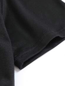 Camiseta de Talla con Estampado de Patita Navideña - Cuello Redondo y Manga Corta Casual para Mujer |   Mezcla de Poliéster Suave |   Lavable aáquina - Negro - Ver 7