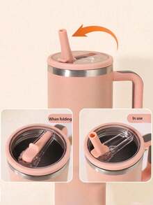 1 pieza Tapa de repuesto de 40oz/1.2L con pajita para vaso aislado, reutilizable, a prueba de fugas, ideal para volver a la escuela - Multicolor - Ver 5