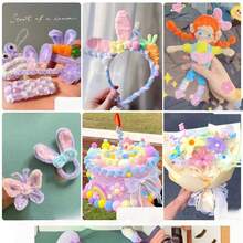 100pcs/300pcs Creative Felt Strips, Multi-Color Options, Dense & Thick, Won't Fall Off Easily. DIY Craft Material, Bouquet Making Accessory, Fluffy & Soft. Suitable For Creative DIY Projects And Home Decor. Versatile Use, Can Be Crafted Into Various Shapes, Great For Gift Making. Soft & Fluffy - Multicolor - View 4