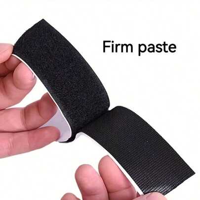 310cm/122in Length, 155cm Hooked Side, 155cm Fuzzy Side, Self-Adhesive Double-Sided Tape, Black/White, 2cm/4cm Width, Suitable For Office Desk, Home Supplies
