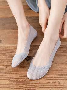 1/5/10 Pairs Of Fashionable Women's Breathable Lace Spring And Summer Invisible Anti Slip Thin Boat Socks - Multicolor - View 6