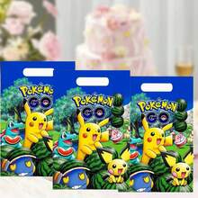 10个海军蓝主题礼品袋，带塑料提手，耐用，生日派对用品，款式随机 - 彩色 - 查看 3