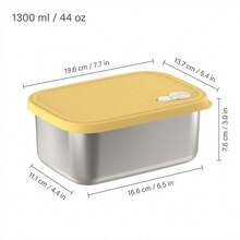 Recipiente de alimentos de acero inoxidable 304, caja sellada apilable para refrigerador que mantiene la frescura, caja de almacenamiento de frutas, verduras y carnes con tapa, caja de conservación de alimentos de gran capacidad, adecuada para el almacenamiento y organización de alimentos en la cocina - Multicolor - Ver 15
