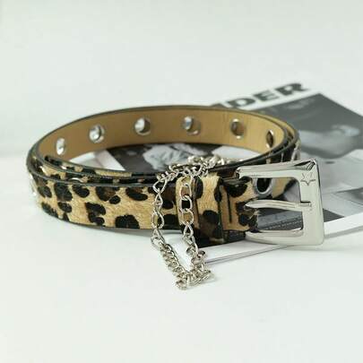 Bộ thắt lưng và dây xích quần kiểu dáng đường phố dành cho nữ, họa tiết hình học, thời trang và đa năng, phù hợp để trang trí trang phục vào mùa hè, mùa thu, lễ hội Halloween và các dịp khác.