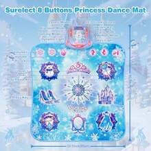 Tapete de baile para niñas de 3 a 12 años Frozen Toys - Almohadilla electrónica de baile con 8 botones y Bluetooth inalámbrico juego de música para cumpleaños para niños de 3 4 5 6 7 8 - como en la foto - Ver 6