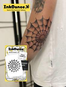 1 Kit de Tatuajes Tecnología Revolucionaria, Tatuajes Semipermanentes, Telaraña, Codo, Araña, Tatuajes Temporales, Larga Duración, Tatuajes Falsos, Resistente al Agua, Apariencia de Tatuaje Auténtico, a Base de Plantas, Tatuaje SH127 - Negro - Ver 7