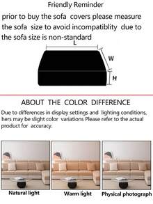 1pc Elastic Thickened Comfortable Sherpa Sofa Cover, Non-Slip Full Coverage Sofa Seat Cushion, 4-Season Universal Sofa Slipcover, Fabric Thick Sofa Blanket, Machine Washable, Pet Friendly, Decor For Bedroom, Office, Living Room, Fit For Corner Sofa, L-Shaped Sofa, 1/2/3/4 Seater - Khaki - View 6