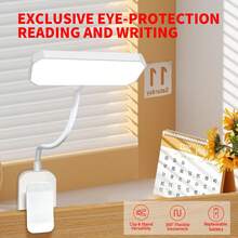 2pcs Mini Horizontal Reading Light, 3 Color Modes - Compact Design Suitable For Nighttime Reading, Soft LED Light Protects Eyes, Replaceable Battery, Suitable For Dorm, Living Room, Bedroom, Office, Adjustable Brightness, And Reliable, Simple Button Control [Batteries Not Included] - [電池款]兩件裝橫款讀書燈 - 查看 4