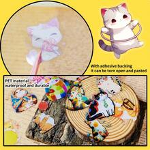 New Version Cute Colorful Cat Transparent PET Stickers (56 Pieces) - DIY Versatile Cat Decorative Stickers For Journal Embellishment & Laptops - 56PCS - View 5