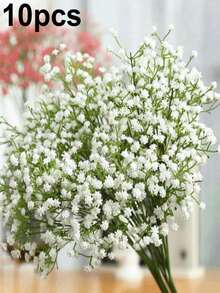 30/20 Bunches Realistic UV-Resistant Plastic Artificial Star Flowers, Fluffy White Satin Blooms, Soft Stems, Suitable For Boho Style Floral Decor, DIY Crafts, Home, Kitchen And Wedding/Thanksgiving Decorations, DIY Wreath Decor, As Well As Wedding, Home, Kitchen And Office Floral Arrangements - Multicolor - View 9
