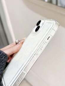 White Flower Elements Fashion Phone Cases 1Pc Ins Style Hibiscus & Leaf Pattern Soft Phone Case Non-Slip Protective Cover Compatible With Iphone 11/12/13/14/15/16 Pro Max Waterproof Shockproof Anti-Fall Scratch Resistant Spring Gift Easter Travel Essential - Style1 - View 2