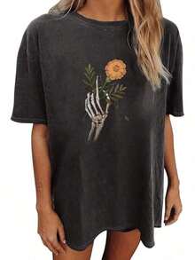 Women's Tops Letter Tee Graphic T-Shirts, Vintage Shirts For Women Cute Graphic Tee Spring Short Sleeve Tops Oversized Tshirts Teen Aesthetic Clothing-For Women, Holiday, Vacation,Daily Casual Fashion And Versatility. -Unisex Loose - Fit Comfortable Vintage Street - Style Cotton T - Shirt Top - Vỏ bọc giày tập gym nữ #B1 - Xem 17