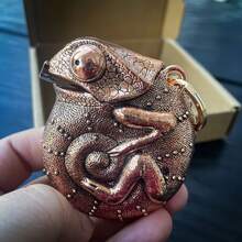 1 Chameleon-Shaped Aluminum Alloy Tape Measure, A Portable Ruler Pendant, Non-Laser, Unique Accessory - 玫瑰金 - 查看 2