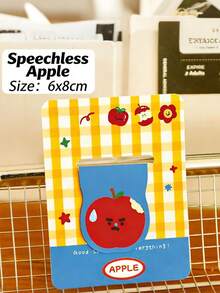 1pc Cute Magnetic Bookmarks With Apple Designs, Perfect For Students, Featuring Cartoon Characters. These High-Quality Stationery Bookmarks Are Also Great Gifts. - A - View 4