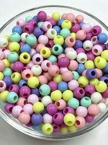 50pcs Large Hole Solid Color Acrylic Beads - DIY Round Beads Suitable For Bracelets, Necklaces, Phone Straps, Pendants, Tassels, Dreamcatchers, Jewelry Making - Color Mixing - View 7