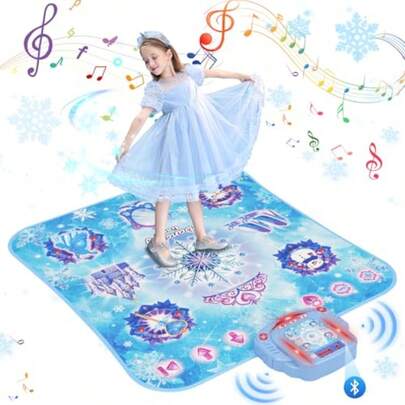 Tapete de baile para niñas de 3 a 12 años Frozen Toys - Almohadilla electrónica de baile con 8 botones y Bluetooth inalámbrico juego de música para cumpleaños para niños de 3 4 5 6 7 8