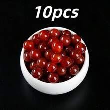 10颗天然宝石，包括粉晶、白水晶、黑曜石、虎眼石，优雅的DIY首饰制作珠子，完美礼物 - 彩色 - 查看 35