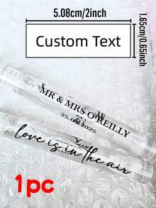 Personalized Wedding Bubble Labels [Labels Only, Bubble Wand Not Included], Customized Wedding Bubble Labels, Customizable Name And Logo PVC Stickers, Suitable For Wedding Favors, Bachelorette Party, Outdoor Wedding Send-Off, Customized Bubble Wand Labels, Wedding Bubble Tube Labels, Wall Decals - Multicolor - View 14