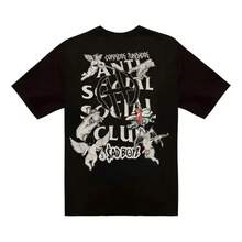 Camiseta Unisex De Moda Anti Social Club  11 T-ShirtAnime Shirt Men Top ,1 Piece,Family Matching Outfits, Casual Summer T-Shirt,Comfortable Outdoor Casual Wear - 黑色 - 查看 1