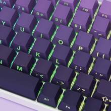 Purple Rhyme Keycaps, PBT Doubleshot OEM Profile, 136 Pcs Black & Purple Gradient Keycaps, Side-Printed Durable DIY Keycaps For 60/64/68/75/80/96/98/104/108 Keys - View 3