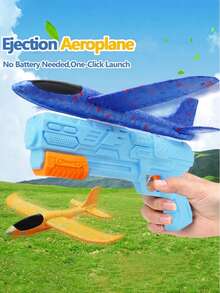 1pc Foam Airplane Launcher, Outdoor Interactive Catapult Glider, Jet Plane, Airplane, Airplane Accessories, Airplane Toys - Multicolor - View 4