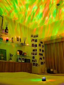 LED北极光投影灯，动态灯光效果氛围灯，USB供电，带遥控器，适用于客厅、餐厅、游戏室、卧室装饰，也适用于约会、节日、生日、派对等场合，营造浪漫梦幻的氛围，是馈赠佳品。 - 北極光投影燈 - 查看 11