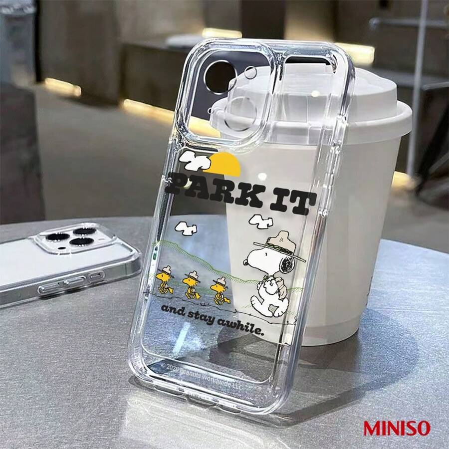 Miniso 名创优品史努比公园透明TPU手机壳，适用于iPhone 17/17 Pro/17 Pro Max/17 Air/16/15/14/13/12/11/X系列，iPhone 17 Pro Max手机壳，iPhone 17 Pro手机壳，iPhone 17手机壳，圣诞礼物，女朋友 - 無色 - 查看 1